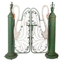 Decorative gate Green Beige 132x31x138 cm