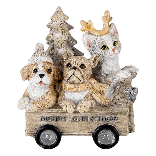 Decoratie dieren in kar 9x7x11 cm