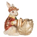 Décoration Lapin Beige Rouge 28x18x30 cm