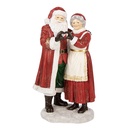 Decoratie kerstman en kerstvrouw 13x9x23 cm